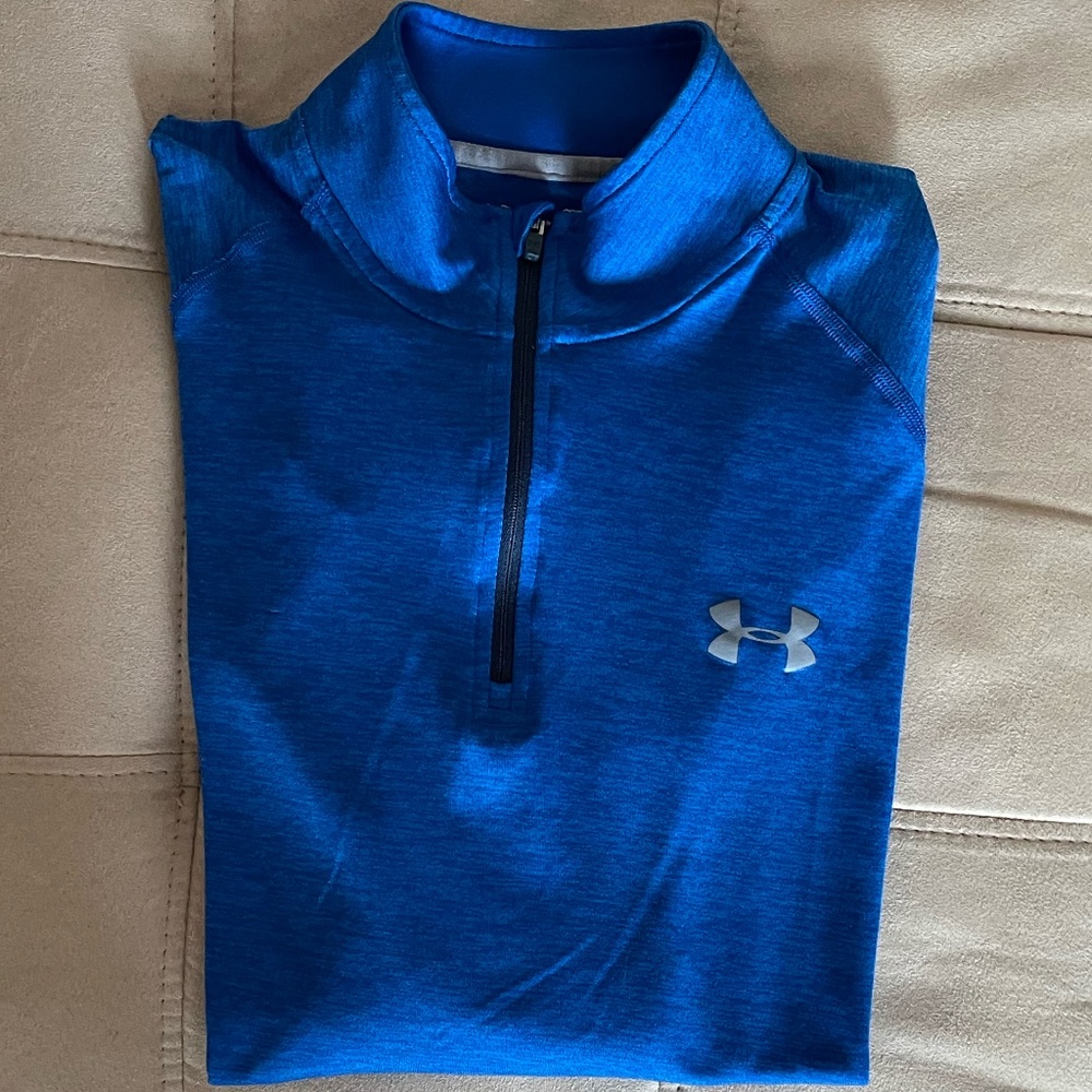 Under Armour 1/4 Zip Long Sleeve Cobalt Blue Loose Fit Shirt - Women's Small